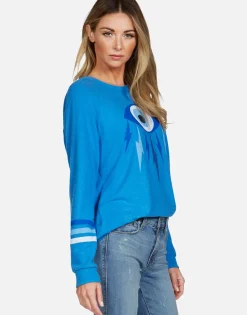 Discount Electric Evil Eye L/S Raglan Pullover | Everly By Women Long Sleeve