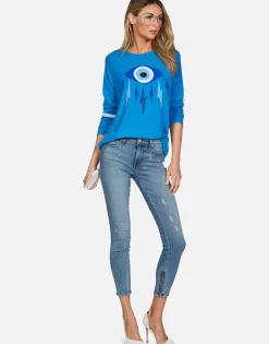 Discount Electric Evil Eye L/S Raglan Pullover | Everly By Women Long Sleeve