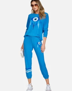 Discount Electric Evil Eye L/S Raglan Pullover | Everly By Women Long Sleeve