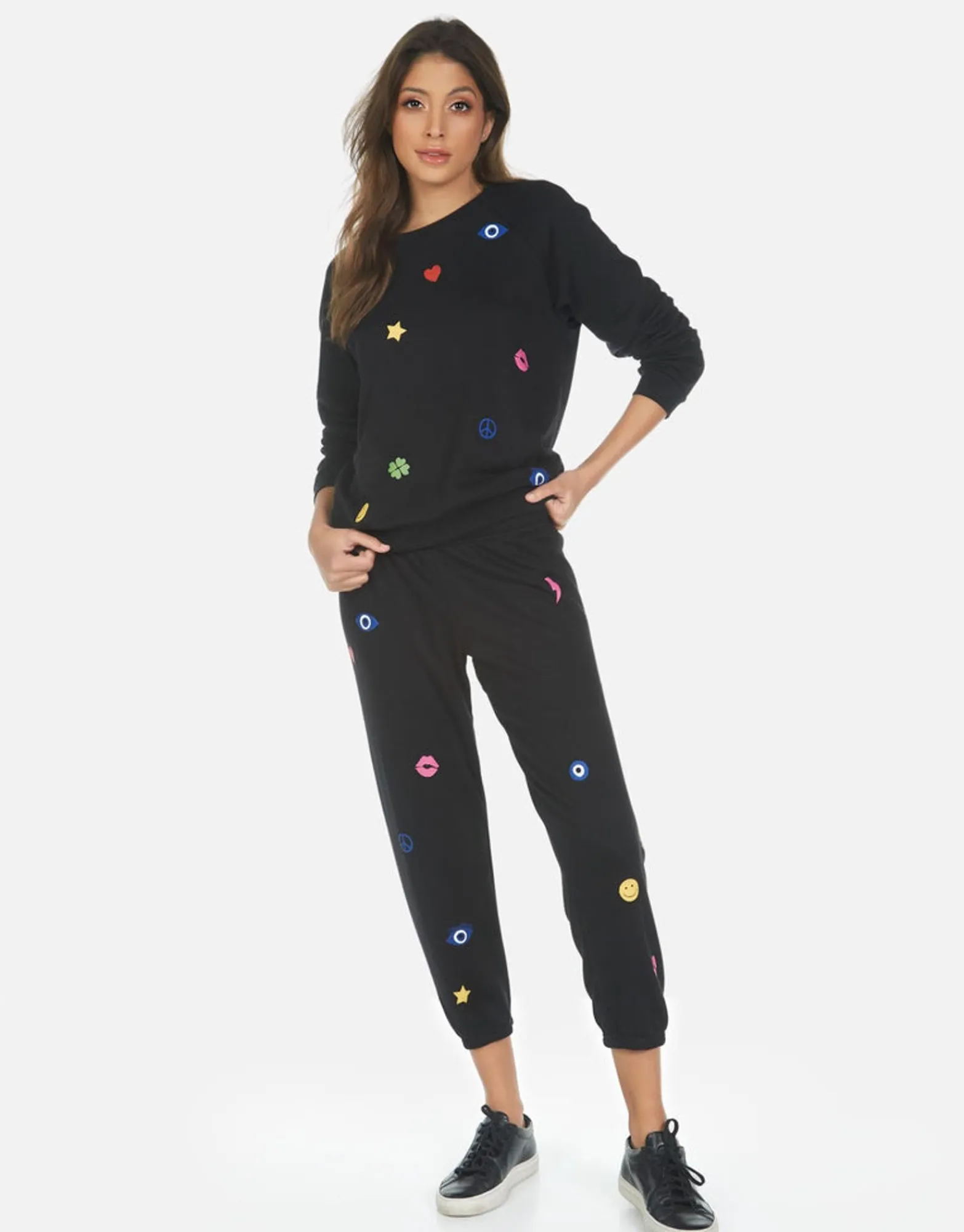 Fashion Elements Rainbow Crop Sweatpant | Alana By Women Crop Sweatpants