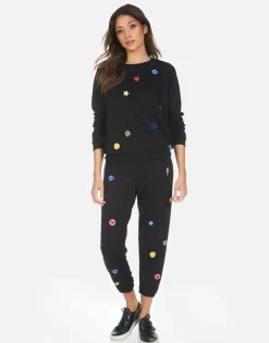 Fashion Elements Rainbow Crop Sweatpant | Alana By Women Crop Sweatpants