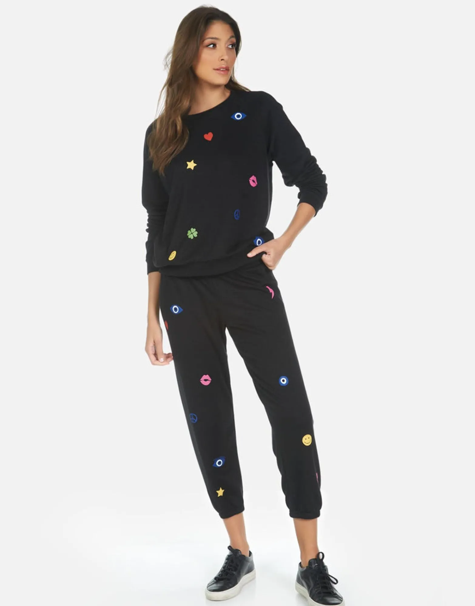 Fashion Elements Rainbow Crop Sweatpant | Alana By Women Crop Sweatpants