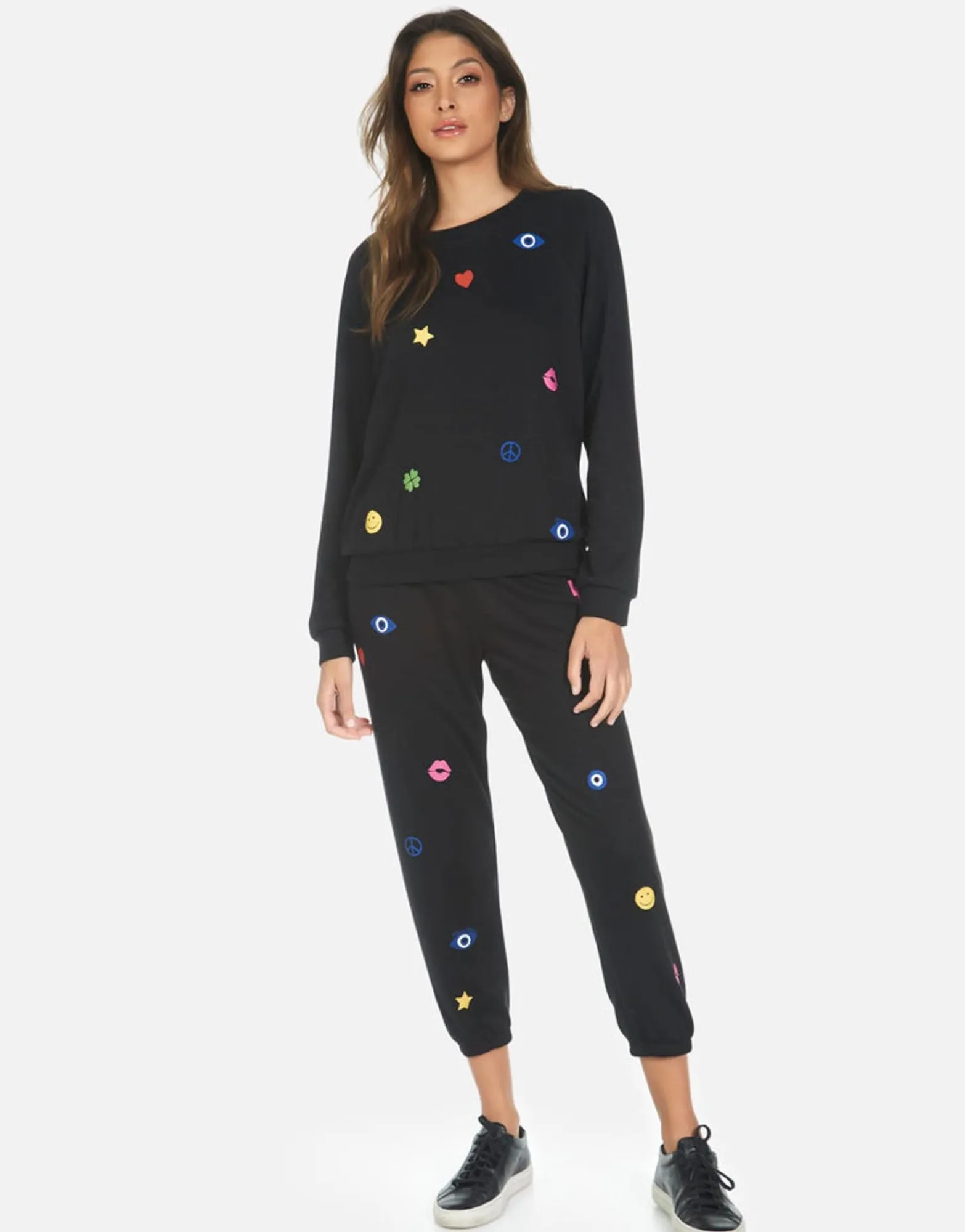 Fashion Elements Rainbow Crop Sweatpant | Alana By Women Crop Sweatpants