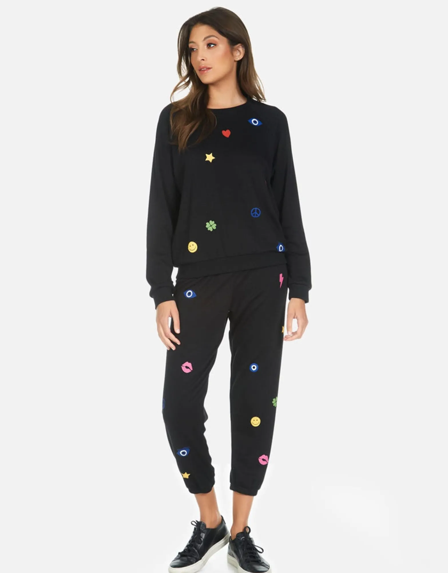 Fashion Elements Rainbow Crop Sweatpant | Alana By Women Crop Sweatpants