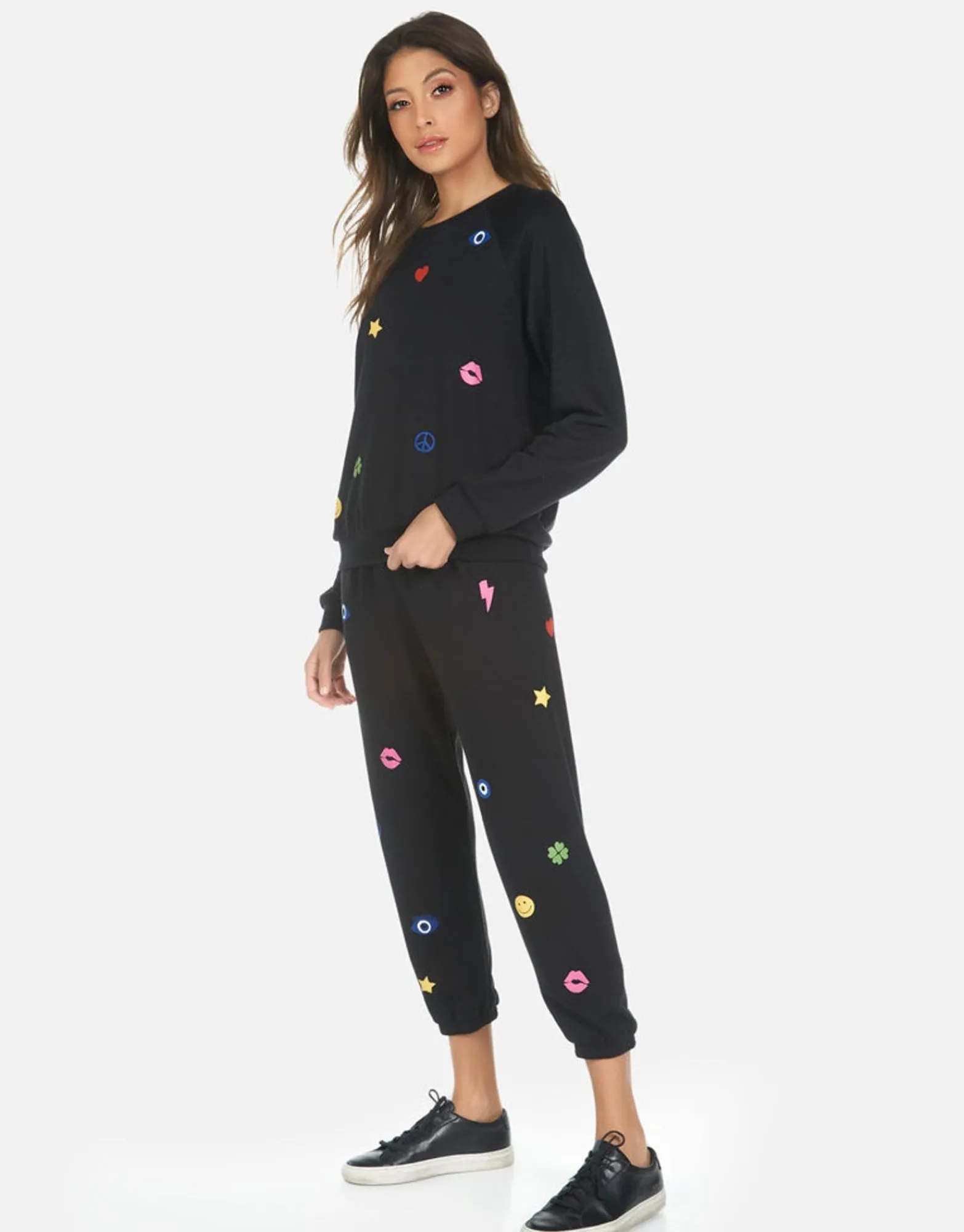 Fashion Elements Rainbow Crop Sweatpant | Alana By Women Crop Sweatpants