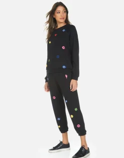 Fashion Elements Rainbow Crop Sweatpant | Alana By Women Crop Sweatpants