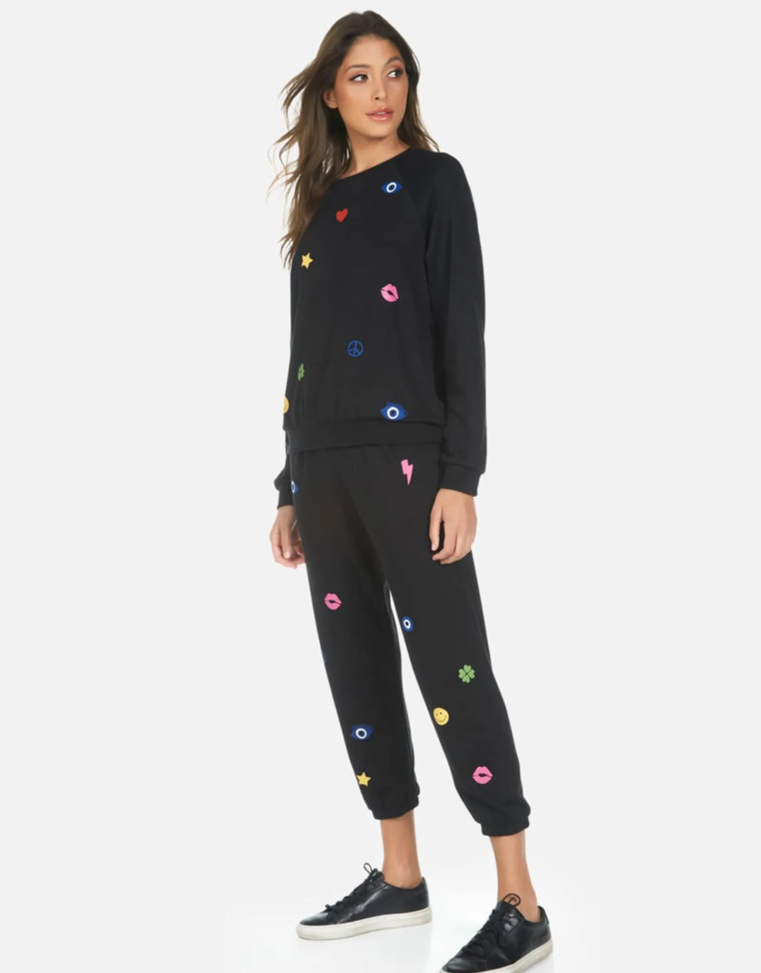 Fashion Elements Rainbow Crop Sweatpant | Alana By Women Crop Sweatpants
