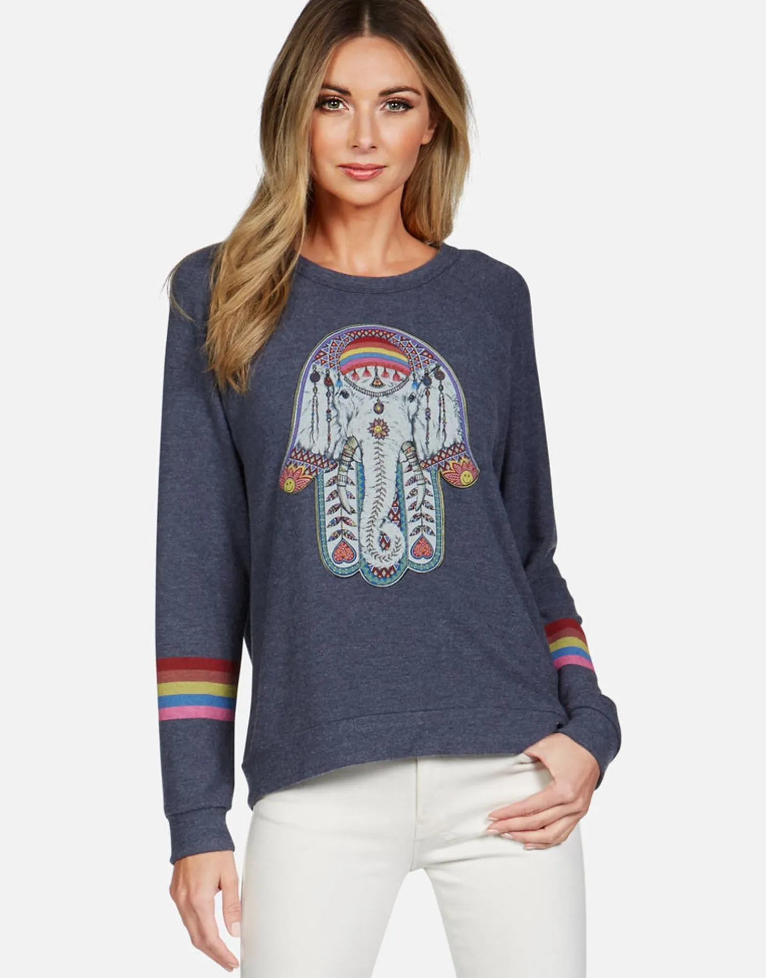 New Elephant Hamsa L/S Raglan Pullover | Everly By Women Long Sleeve
