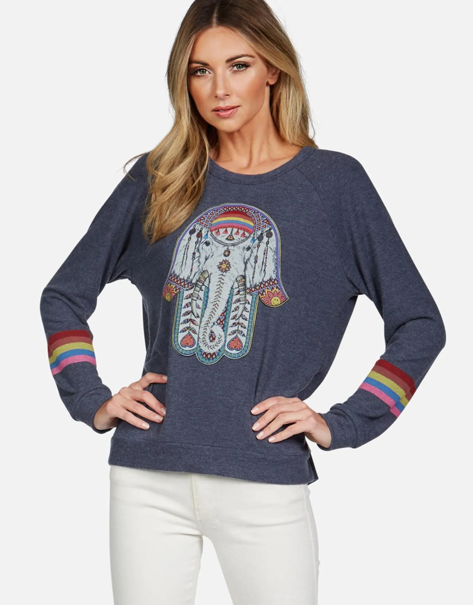 New Elephant Hamsa L/S Raglan Pullover | Everly By Women Long Sleeve