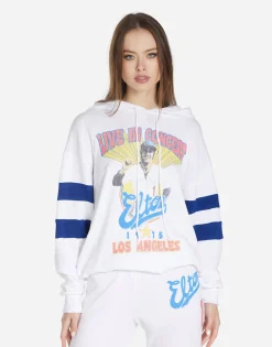 Cheap Elton John Dodgers Classic Hoodie W/ Stripe Sleeves | Nadine By Women Hoodies