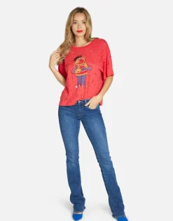 Hot Ernie Distressed Women'S Tee In | Linnea By Women Short Sleeve