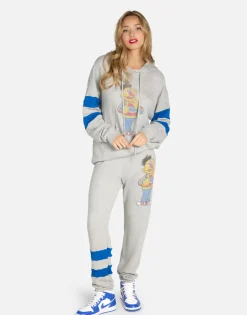 Flash Sale Ernie Hoodie In Heather Grey/ Vibrant Blue | Nadine By Women Hoodies