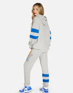 Flash Sale Ernie Hoodie In Heather Grey/ Vibrant Blue | Nadine By Women Hoodies