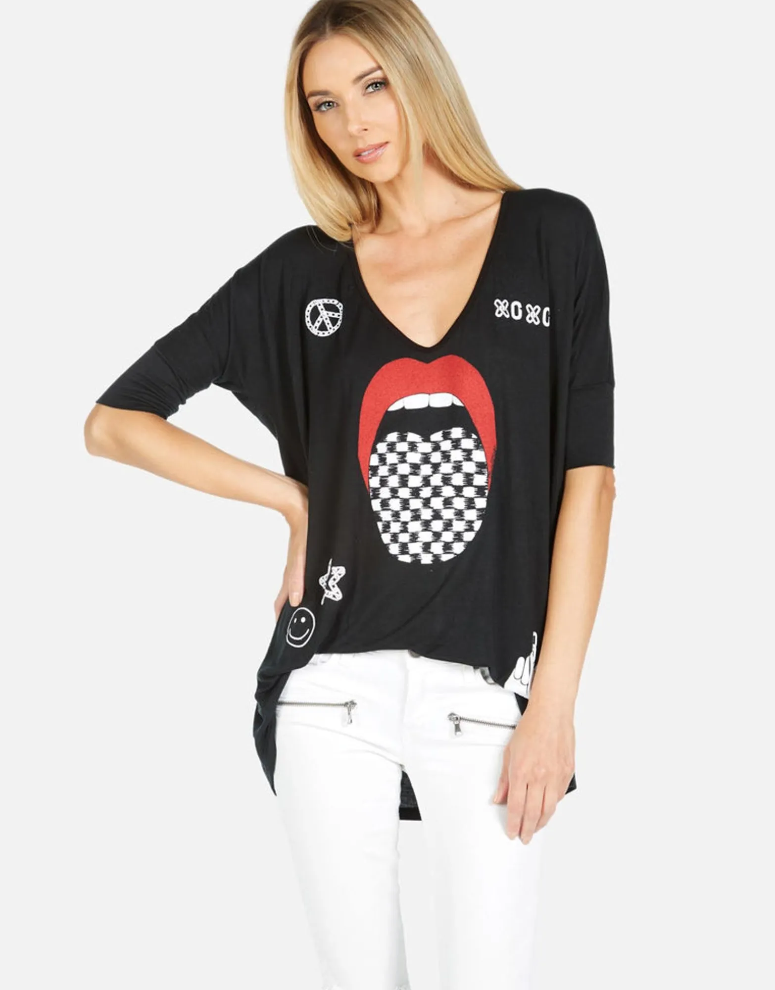Best Sale Eva Checker Tongue Women Short Sleeve
