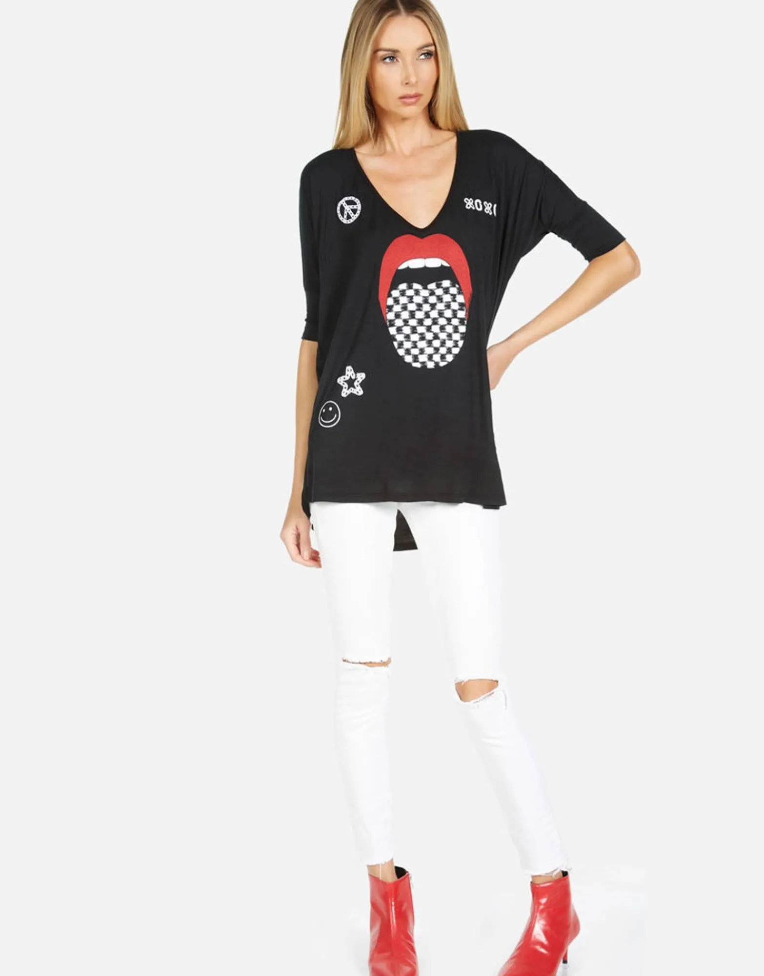 Best Sale Eva Checker Tongue Women Short Sleeve