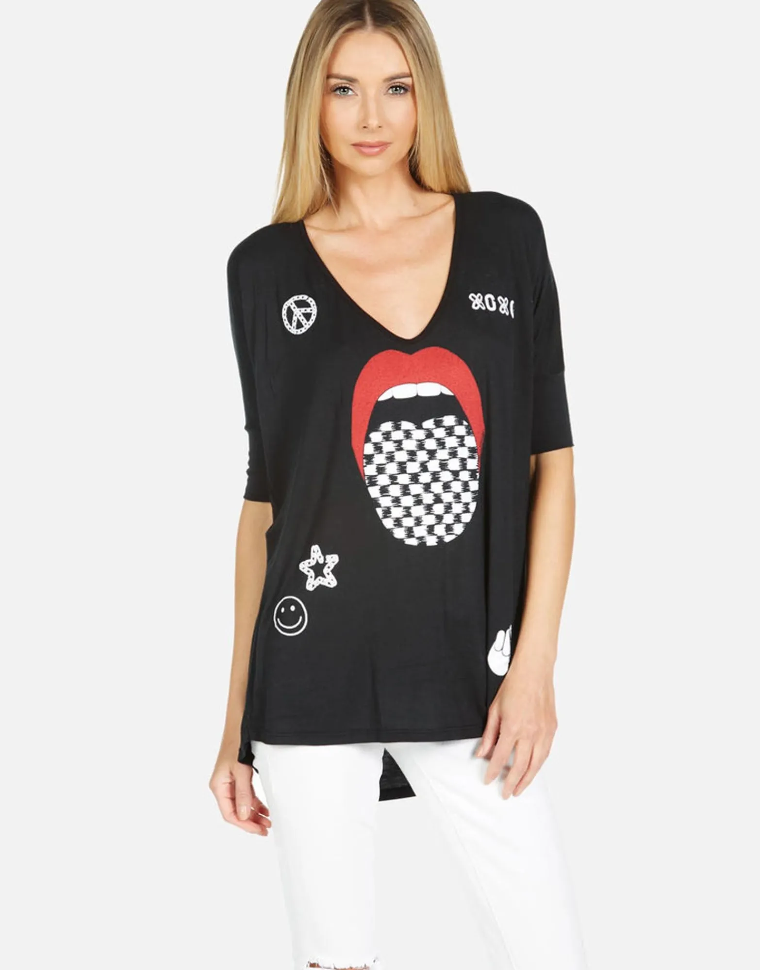 Best Sale Eva Checker Tongue Women Short Sleeve