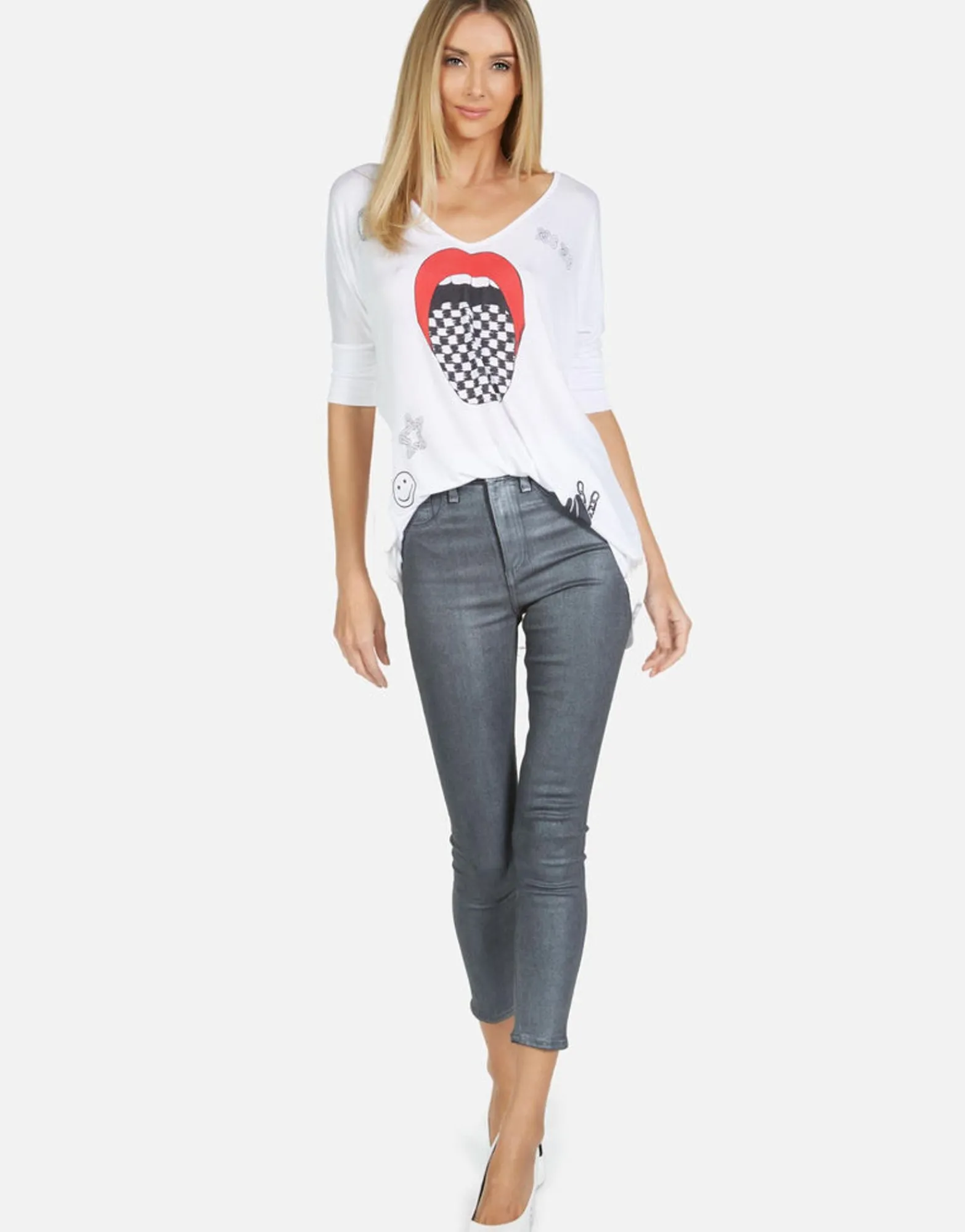 Best Sale Eva Checker Tongue Women Short Sleeve