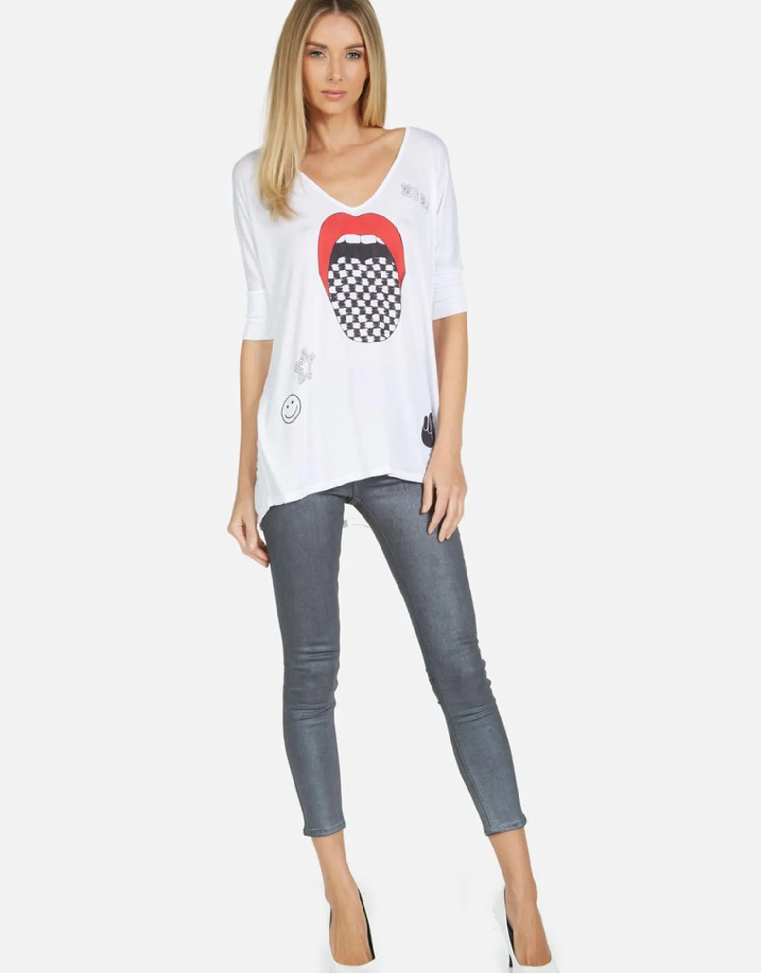 Best Sale Eva Checker Tongue Women Short Sleeve