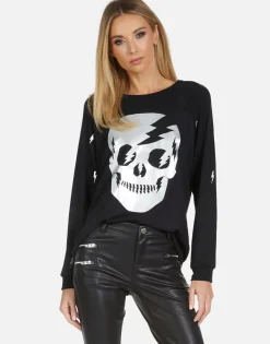 Cheap Everly Electric Skull Women Long Sleeve