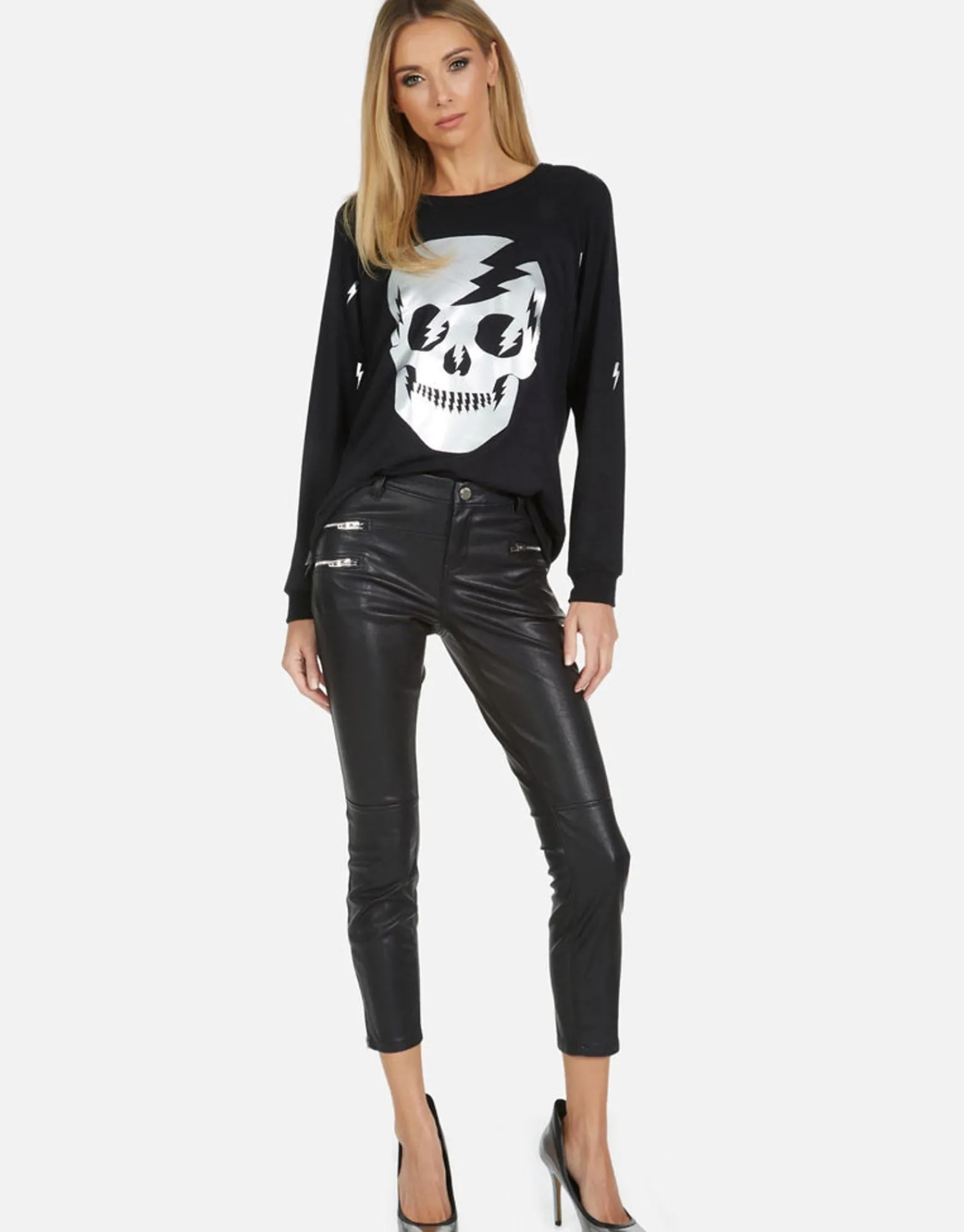 Cheap Everly Electric Skull Women Long Sleeve