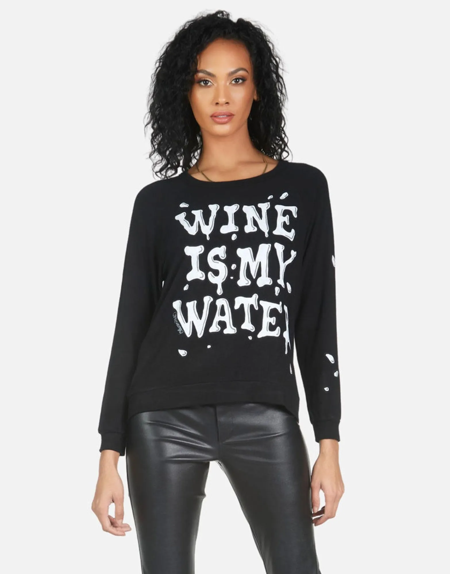 Store Everly Wine Is My Water Women Long Sleeve