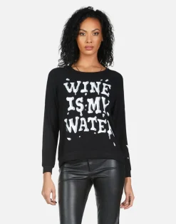Store Everly Wine Is My Water Women Long Sleeve