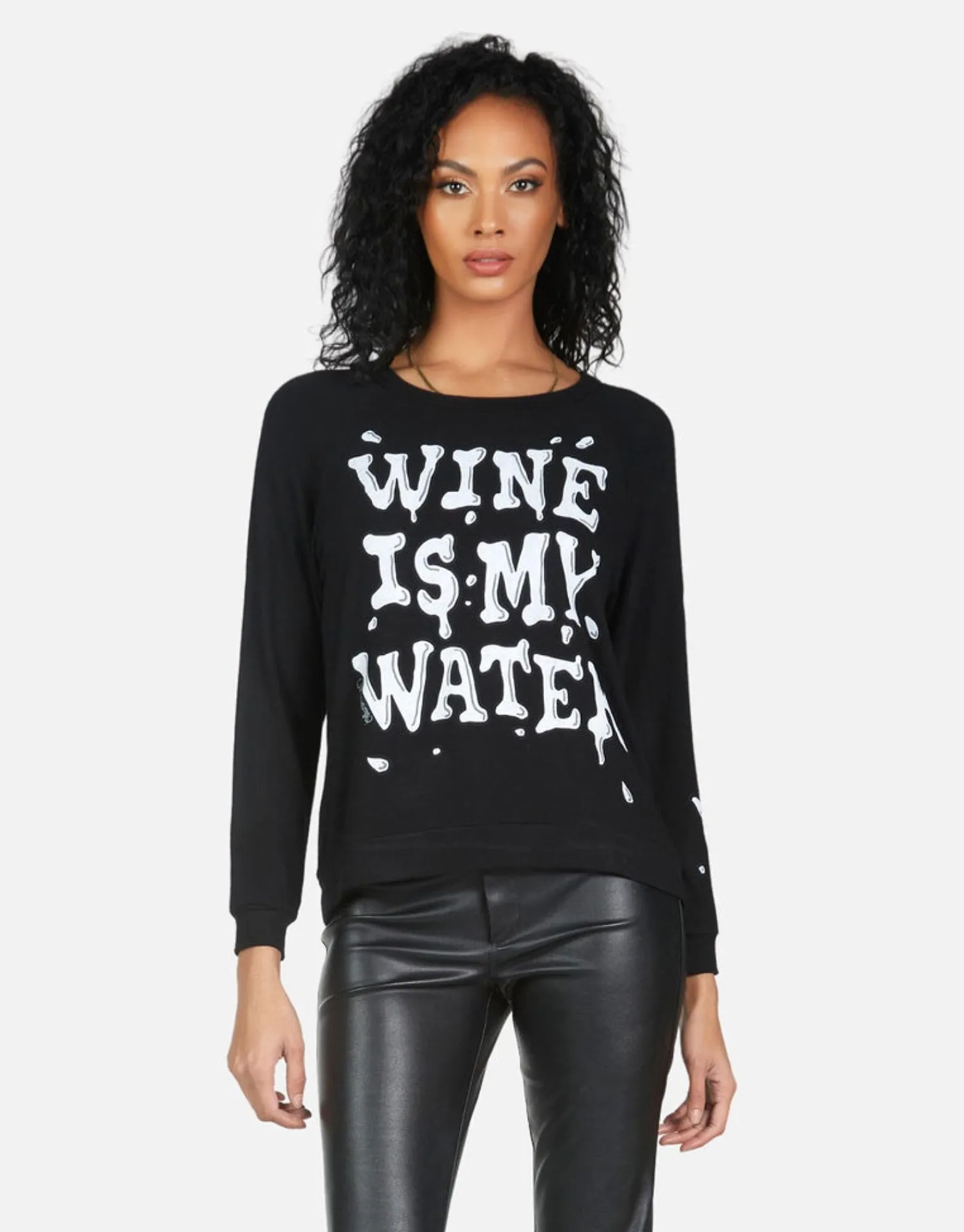 Store Everly Wine Is My Water Women Long Sleeve