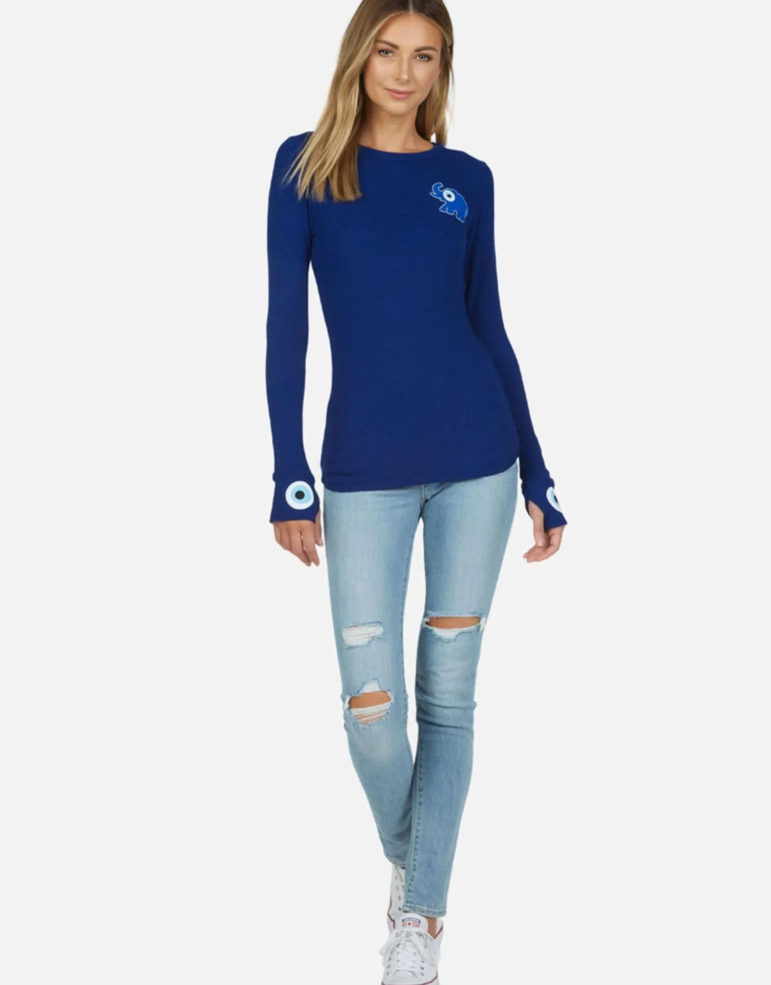 Cheap Evil Eye Elephant Thermal W/ Thumbhole | Mckinley By Women Long Sleeve