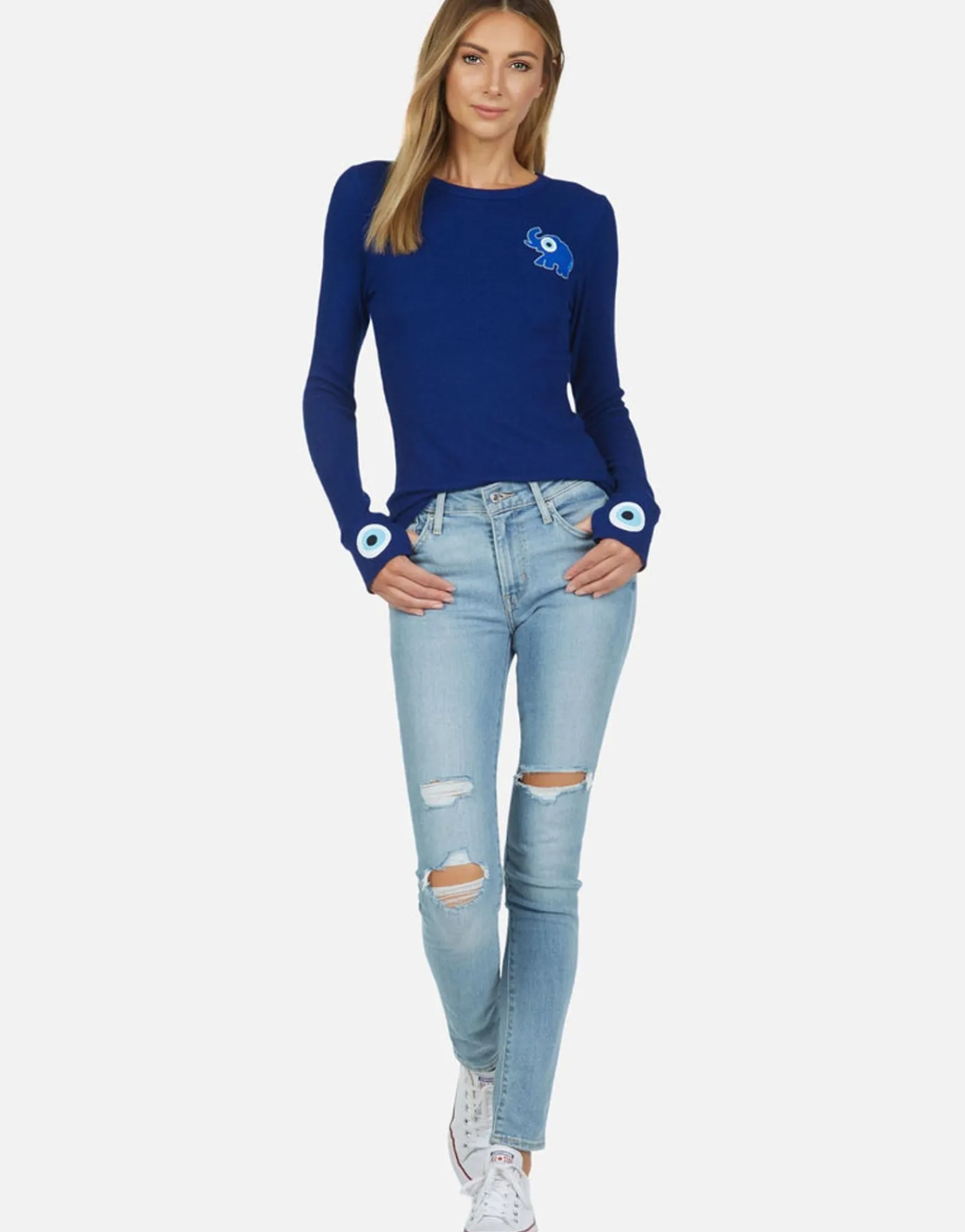 Cheap Evil Eye Elephant Thermal W/ Thumbhole | Mckinley By Women Long Sleeve