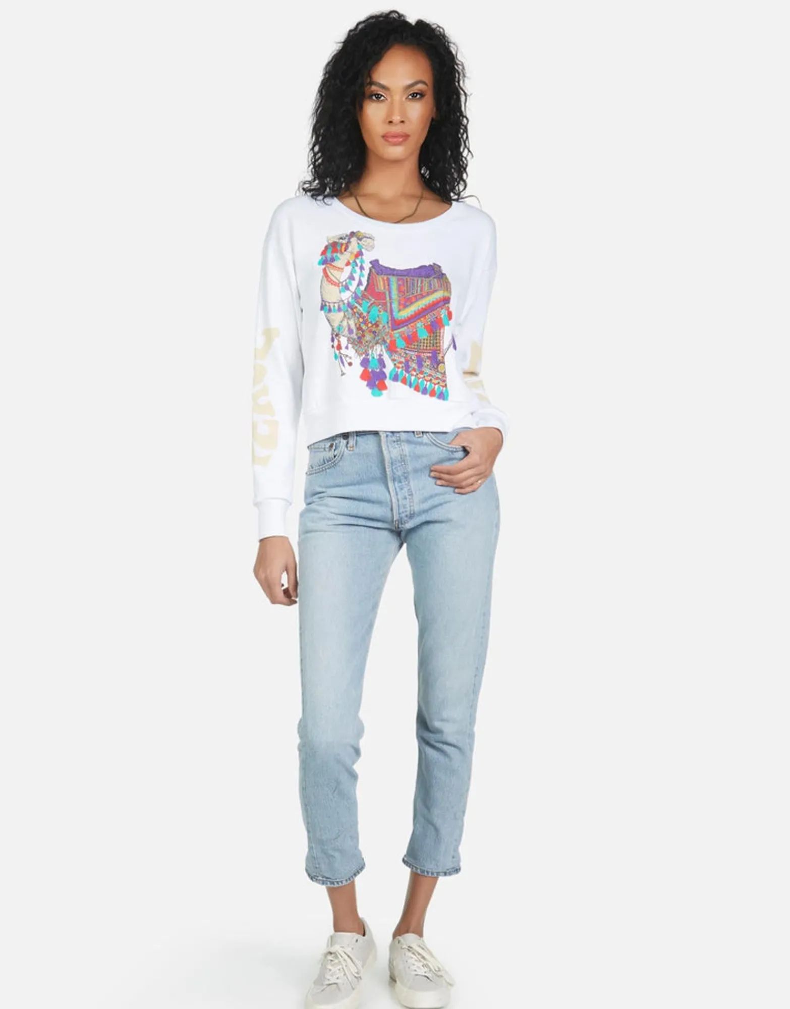 Hot Farrah Peace Love Camel Women Long Sleeve