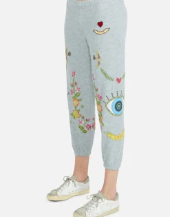 Fashion Floral Eye Love Crop Sweatpant | Alana By Women Crop Sweatpants