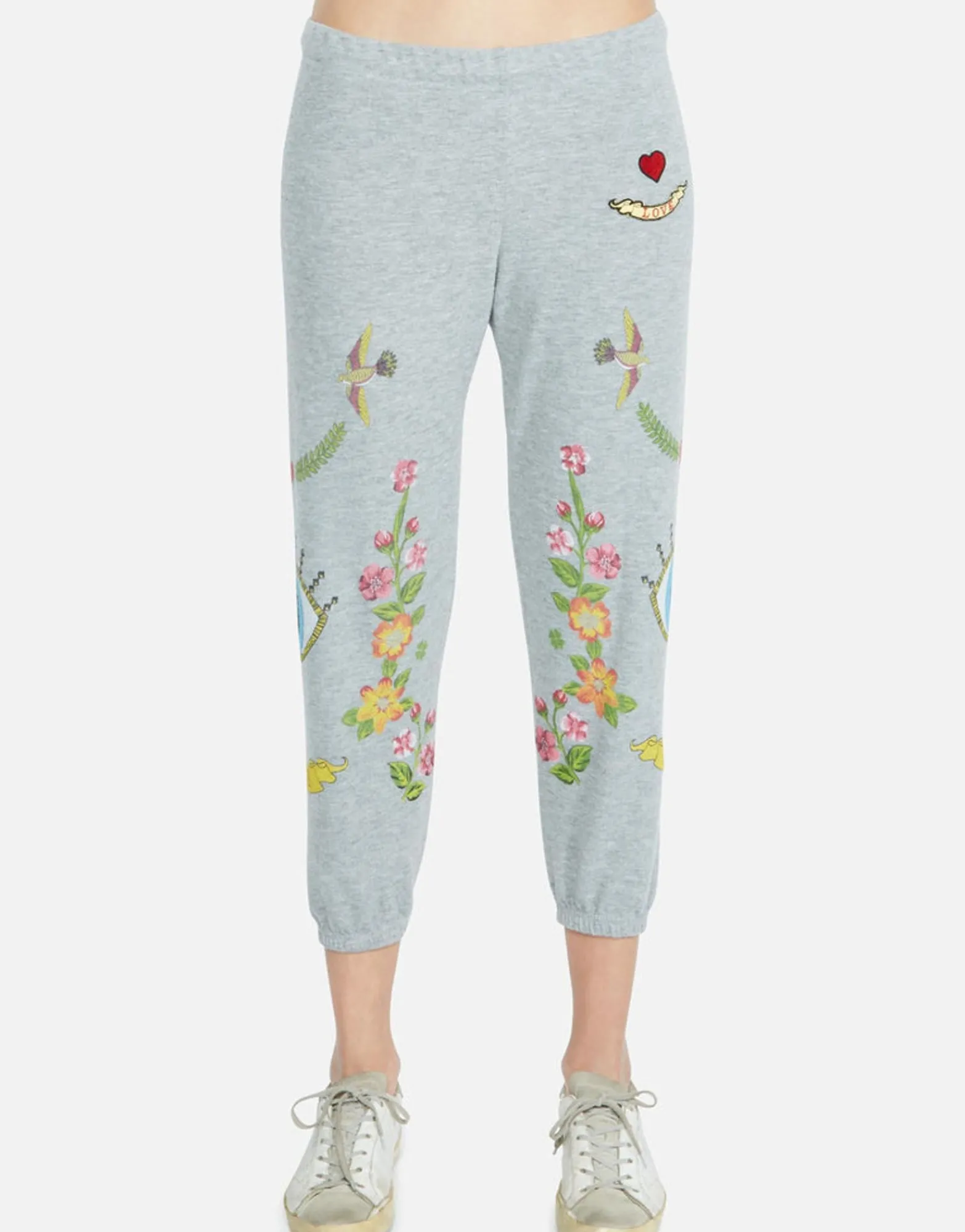 Fashion Floral Eye Love Crop Sweatpant | Alana By Women Crop Sweatpants