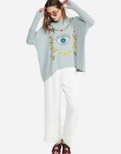 Best Sale Floral Eye Love Oversized Pullover W/ Hood | Wilma By Women Hoodies