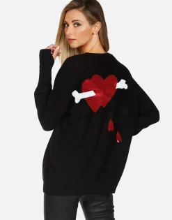 Best Foil Dripping Star Draped Cashmere Sweater | Ladona By Women Sweaters & Knits