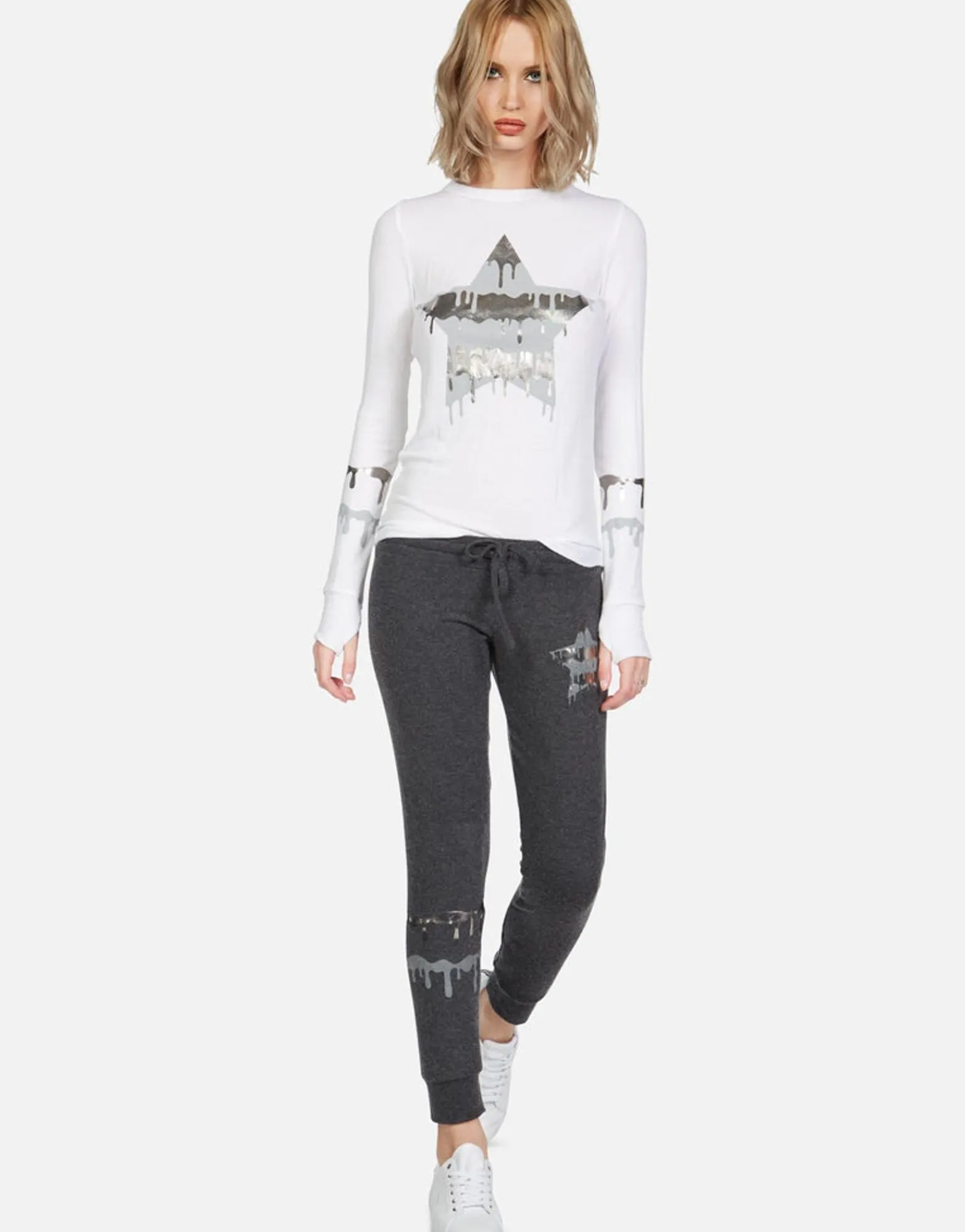 Flash Sale Foil Dripping Star Thermal W/ Thumbhole | Mckinley By Women Long Sleeve