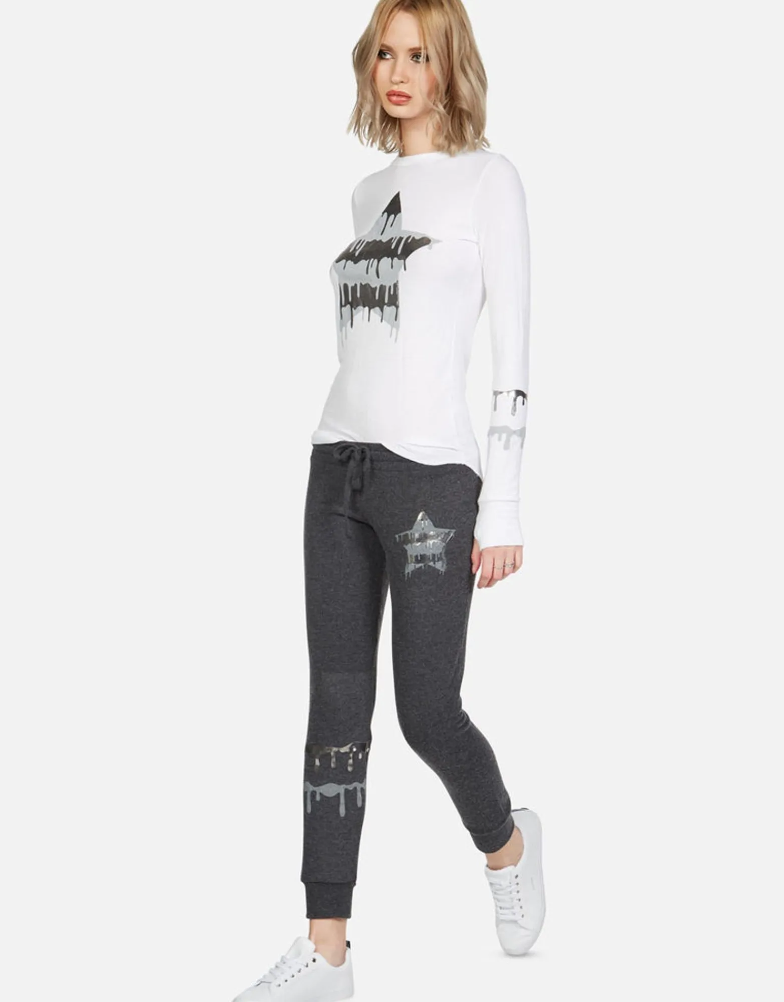Flash Sale Foil Dripping Star Thermal W/ Thumbhole | Mckinley By Women Long Sleeve