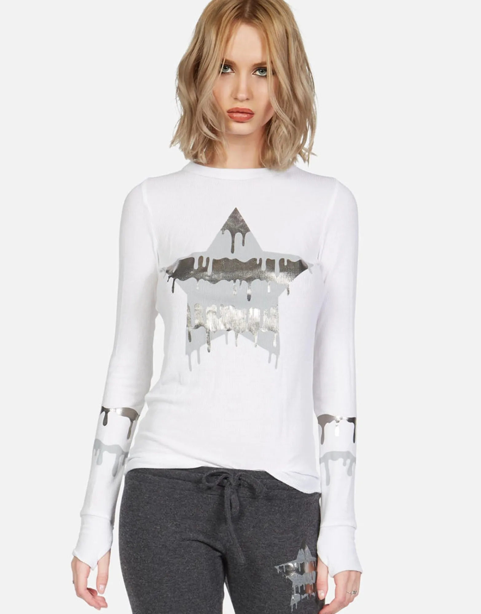Flash Sale Foil Dripping Star Thermal W/ Thumbhole | Mckinley By Women Long Sleeve