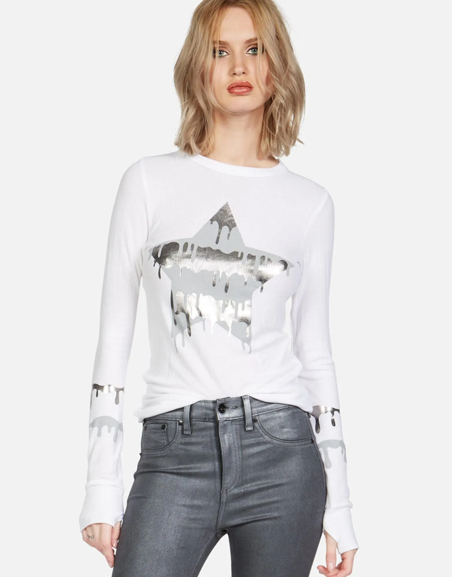 Flash Sale Foil Dripping Star Thermal W/ Thumbhole | Mckinley By Women Long Sleeve