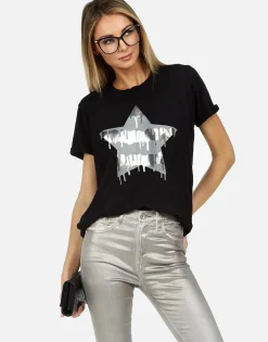 Hot Foil Dripping Star Vintage Ss Tee | Edda By Women Short Sleeve