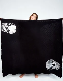 Outlet Foil Star Eye Skull Cashmere Blanket Limited Edition W/ Custom Box Lifestyle