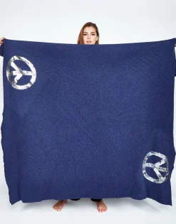 Clearance Foil Vintage Peace Cashmere Blanket Limited Edition W/ Custom Box Women Sweaters & Knits