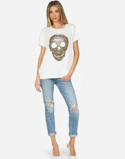 Cheap Gabriella Beaded Chain Skull Women Short Sleeve