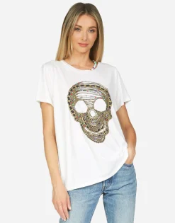 Cheap Gabriella Beaded Chain Skull Women Short Sleeve