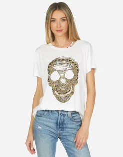 Cheap Gabriella Beaded Chain Skull Women Short Sleeve