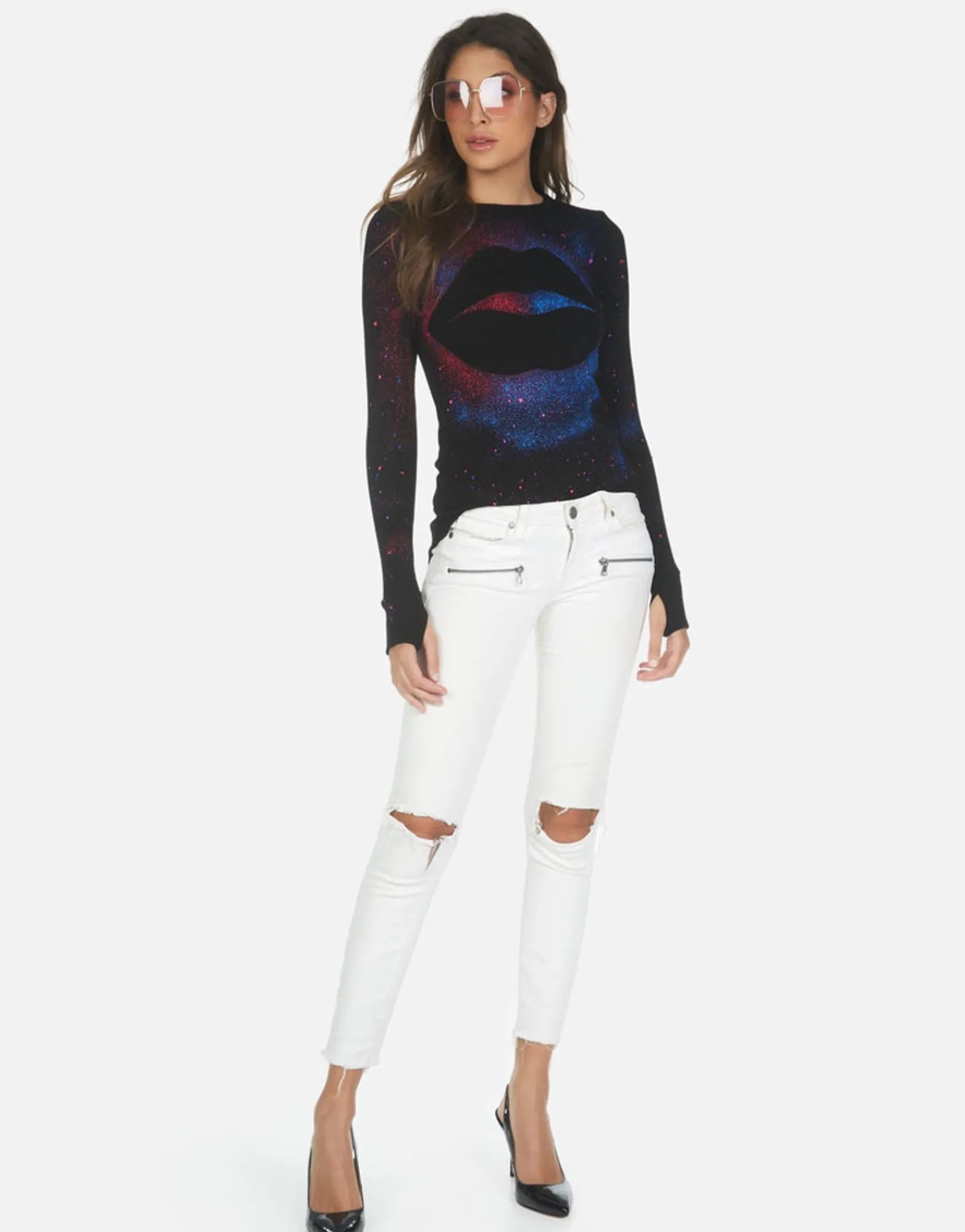 Clearance Galaxy Lip L/S Fitted Top W/ Thumbholes | Mckinley X By Women Long Sleeve