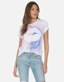 Cheap Galaxy Lip Splatter S/S Boyfriend Tee | Wolf By Women Short Sleeve