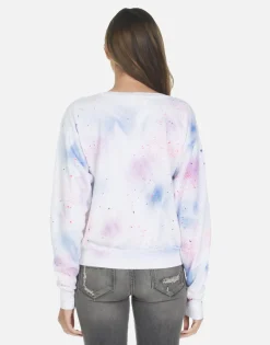 Fashion Galaxy Lip Women'S Crop Pullover Top | Farrah By Women Long Sleeve