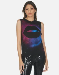 Clearance Galaxy Lip Women'S Crop Tank | Kinzington By Women Tanks