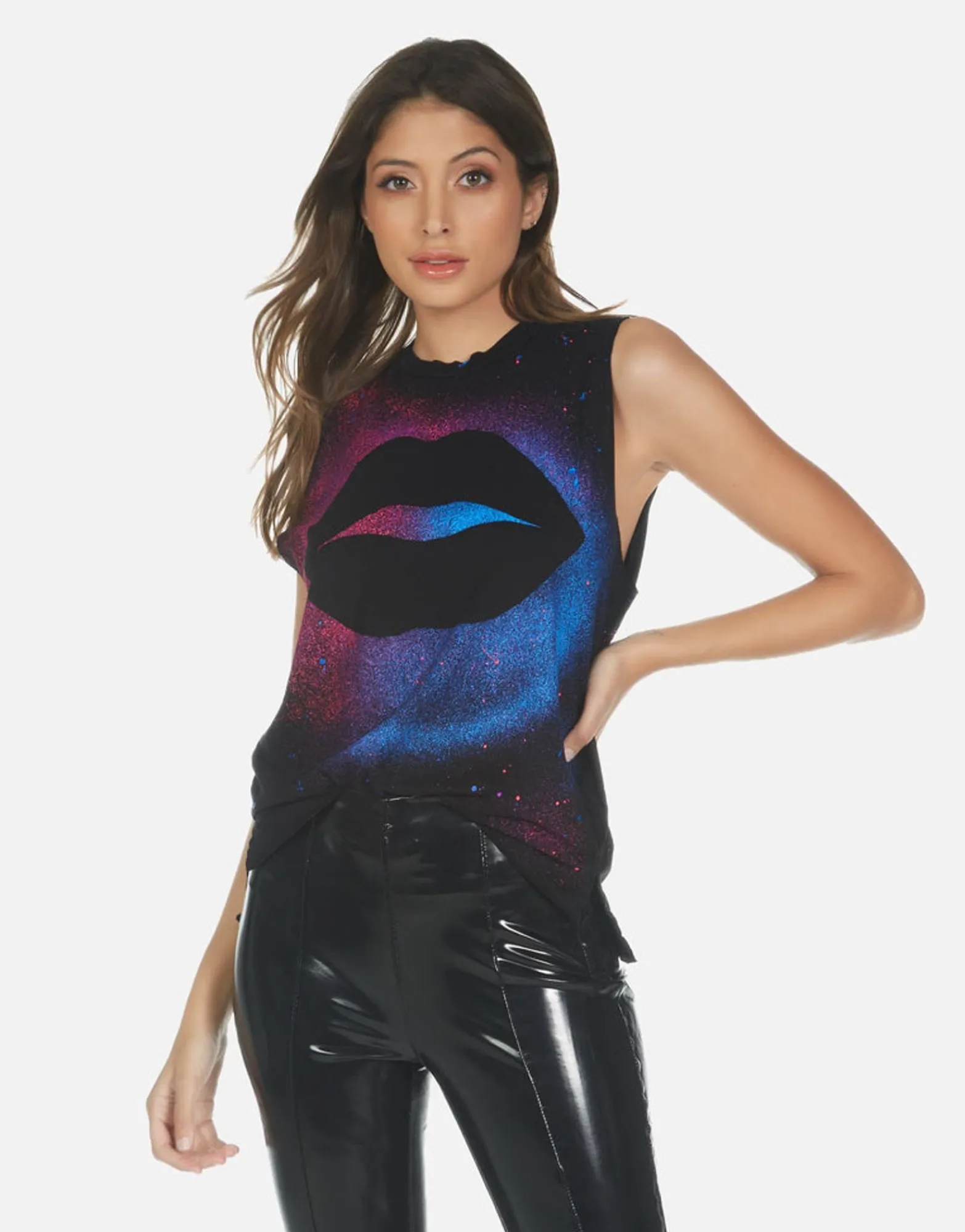 Clearance Galaxy Lip Women'S Crop Tank | Kinzington By Women Tanks