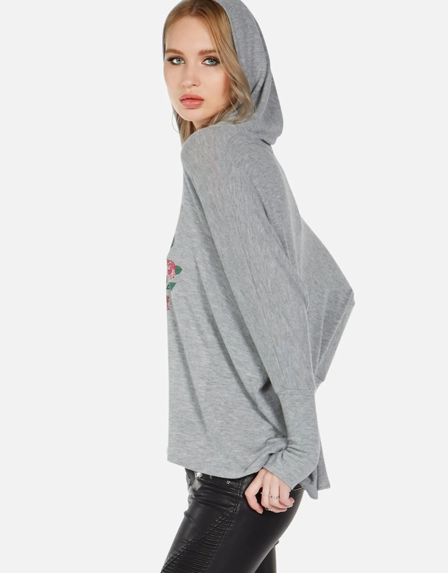 Sale Garden Of Love Oversized Pullover W/ Hood | Wilma By Women Hoodies